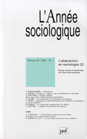Année sociologique 2007, v. 57, no 01