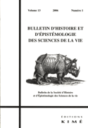 Bulletin d'histoire et d'épistémologie des sciences de la vie, v.13, no 01