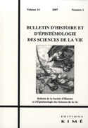 Bulletin d'histoire et d'épistémologie des sciences de la vie, v. 14, no 01